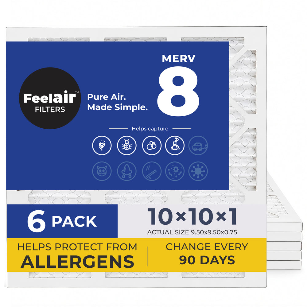 FeelAir 10x10x1 Air Filter — 6 Pack MERV 8