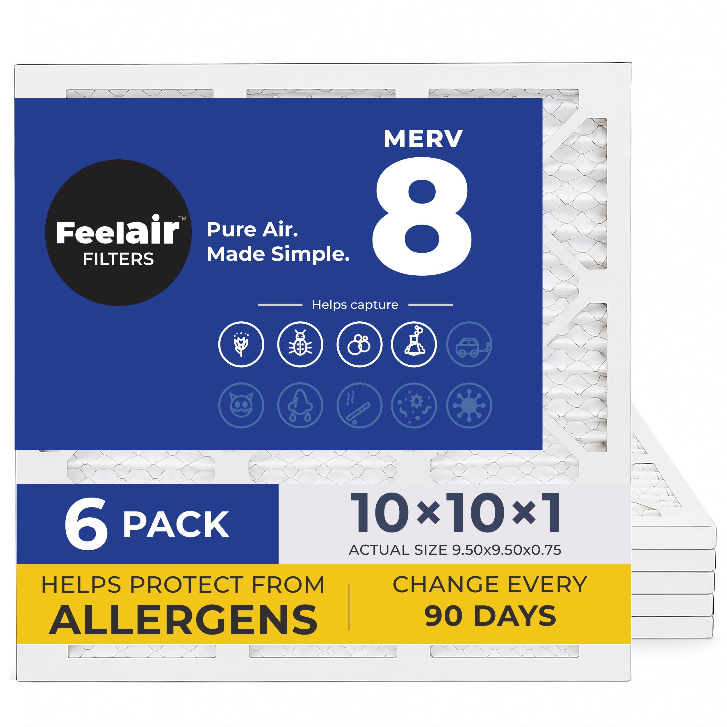 FeelAir 10x10x1 Air Filter MERV 8