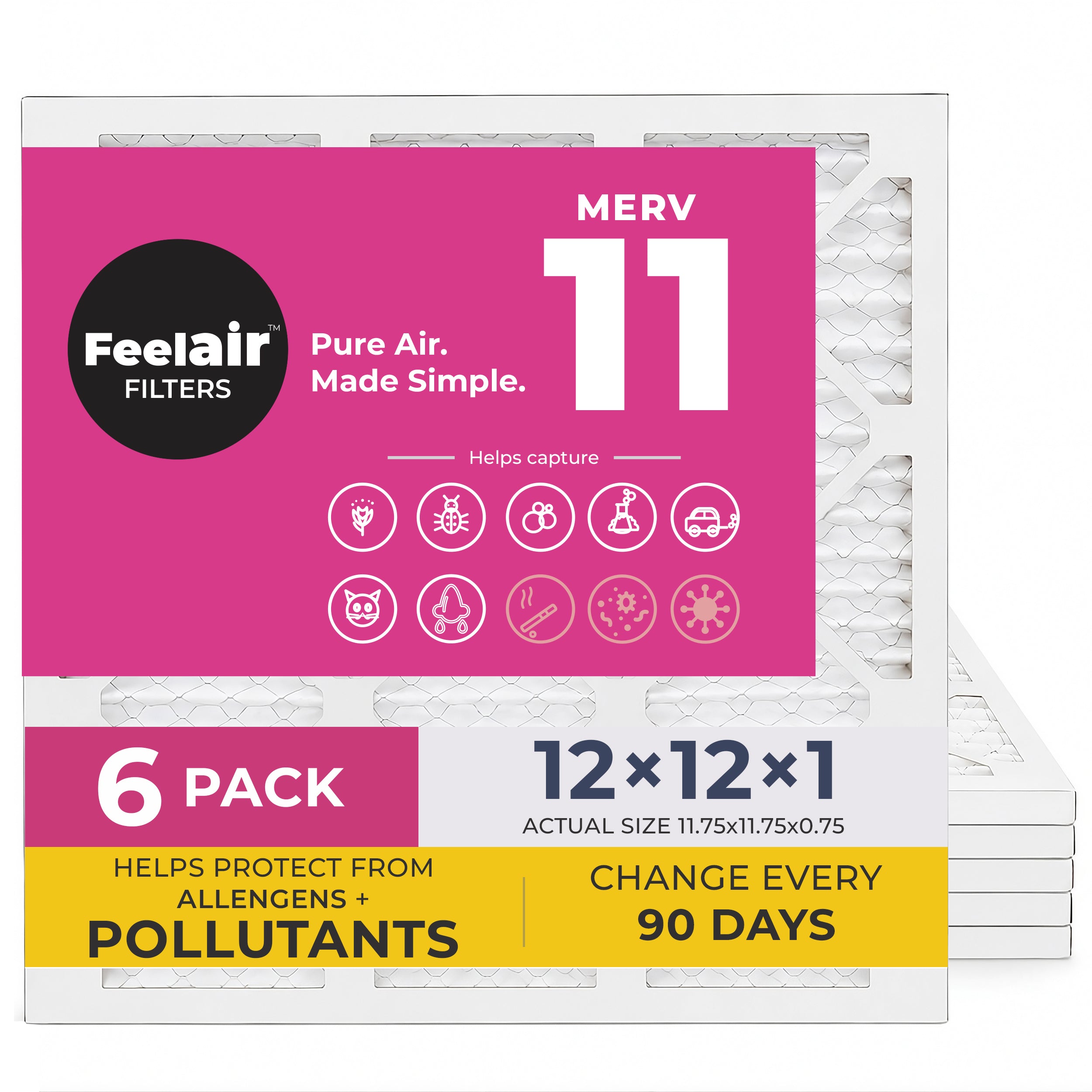FeelAir 12x12x1 Air Filter MERV 11