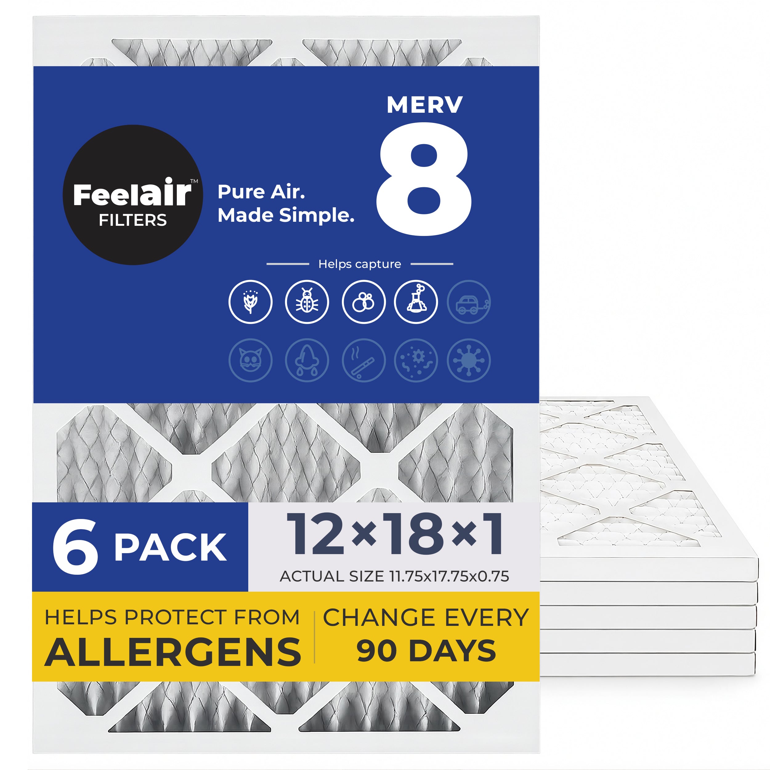 FeelAir 12x18x1 Air Filter MERV 8