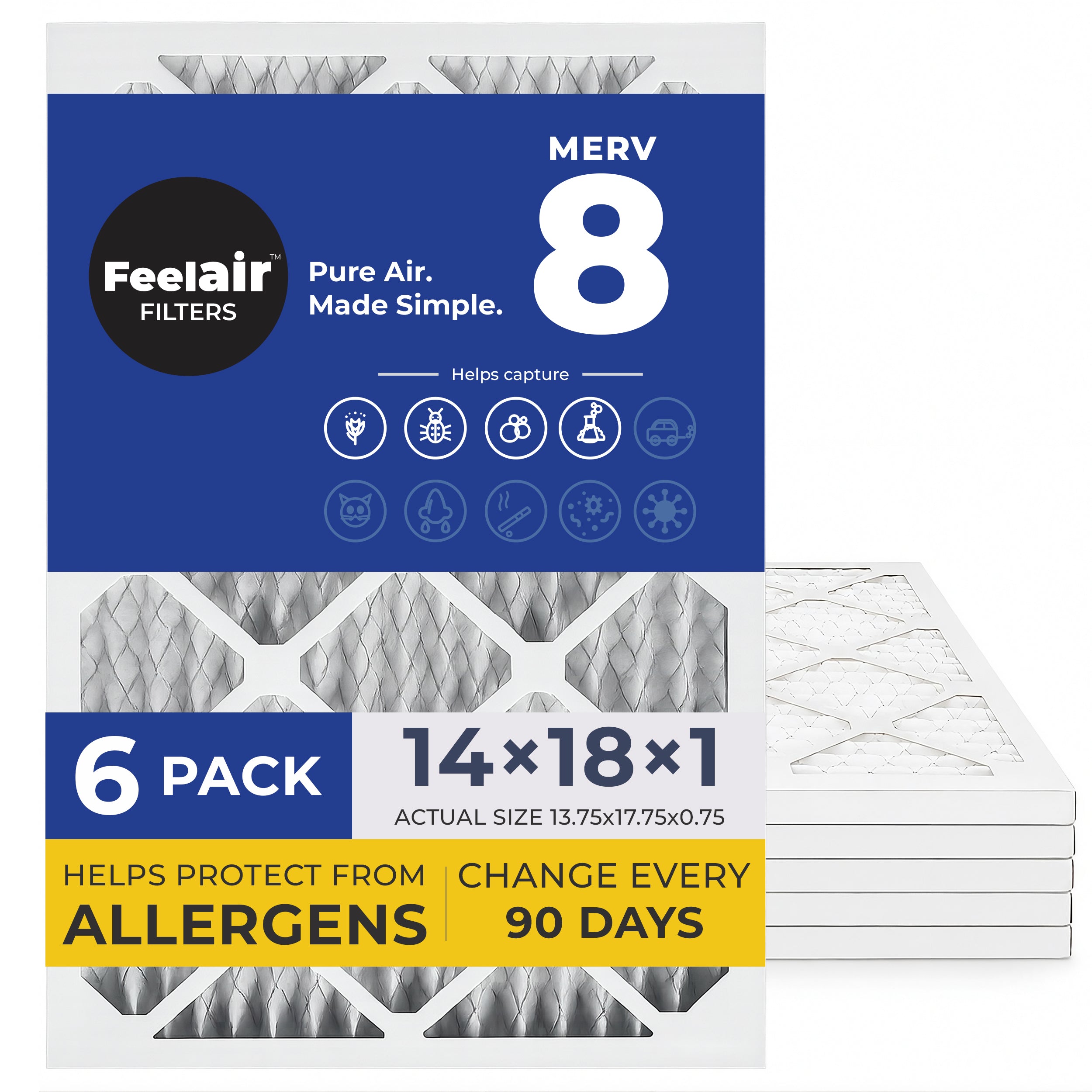 FeelAir 14x18x1 Air Filter MERV 8