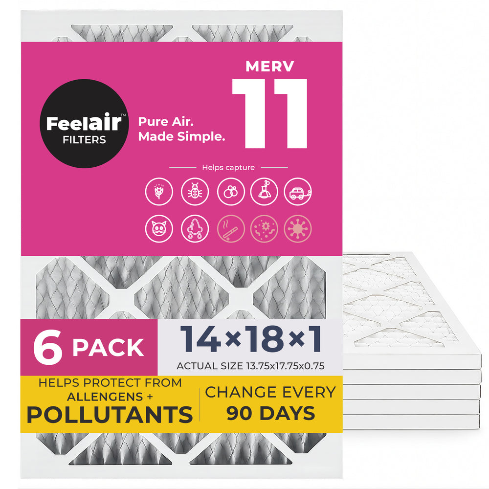 FeelAir 14x18x1 Air Filter — 6 Pack MERV 11