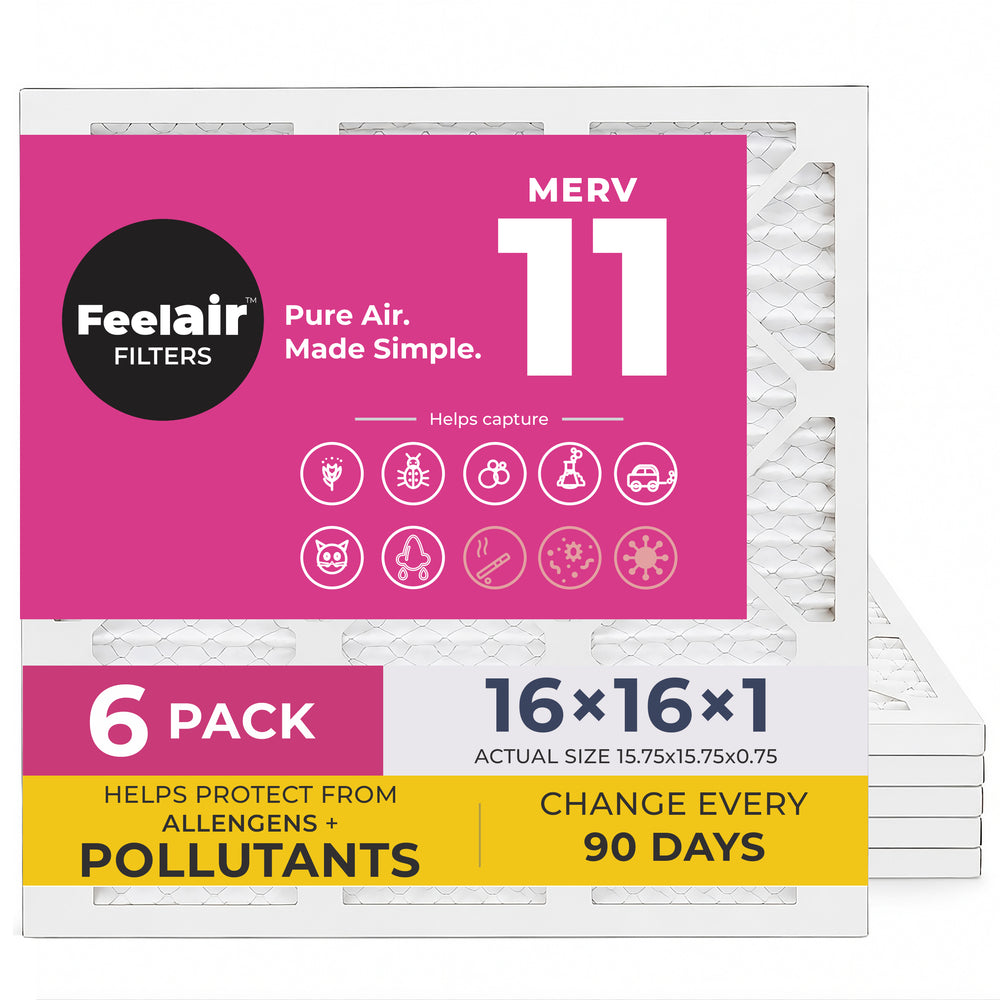 FeelAir 16x16x1 Air Filter — 6 Pack MERV 11