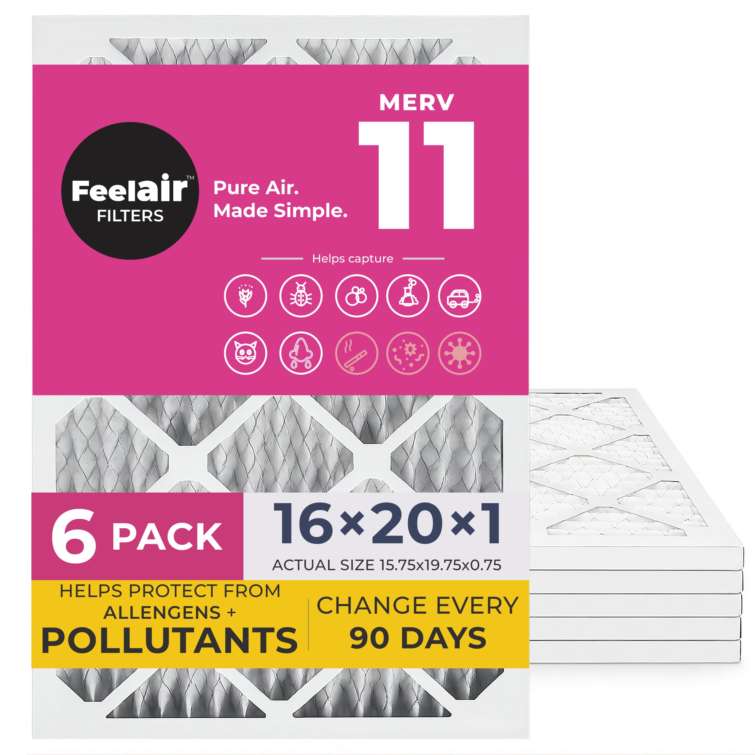 FeelAir 16x20x1 Air Filter MERV 11